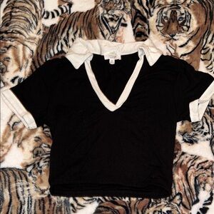 Black and White Women's Crop Top